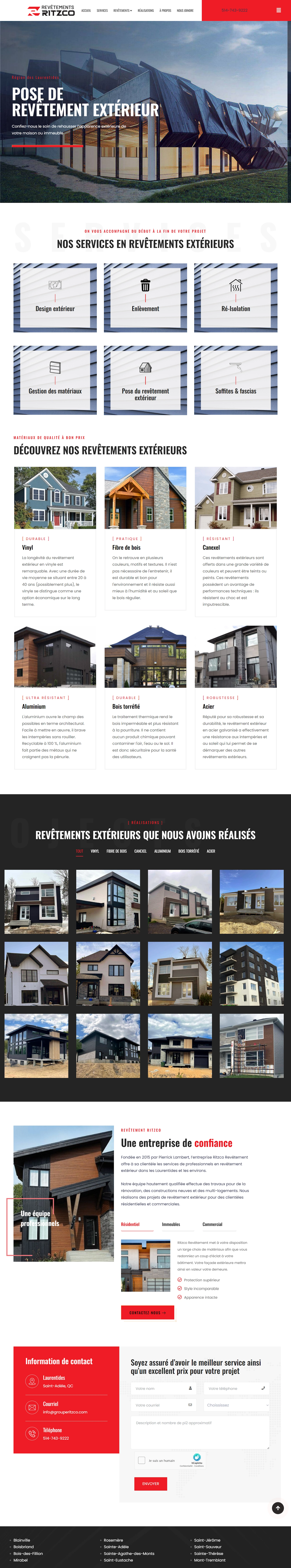 Conception site web pour Revêtements Ritzco