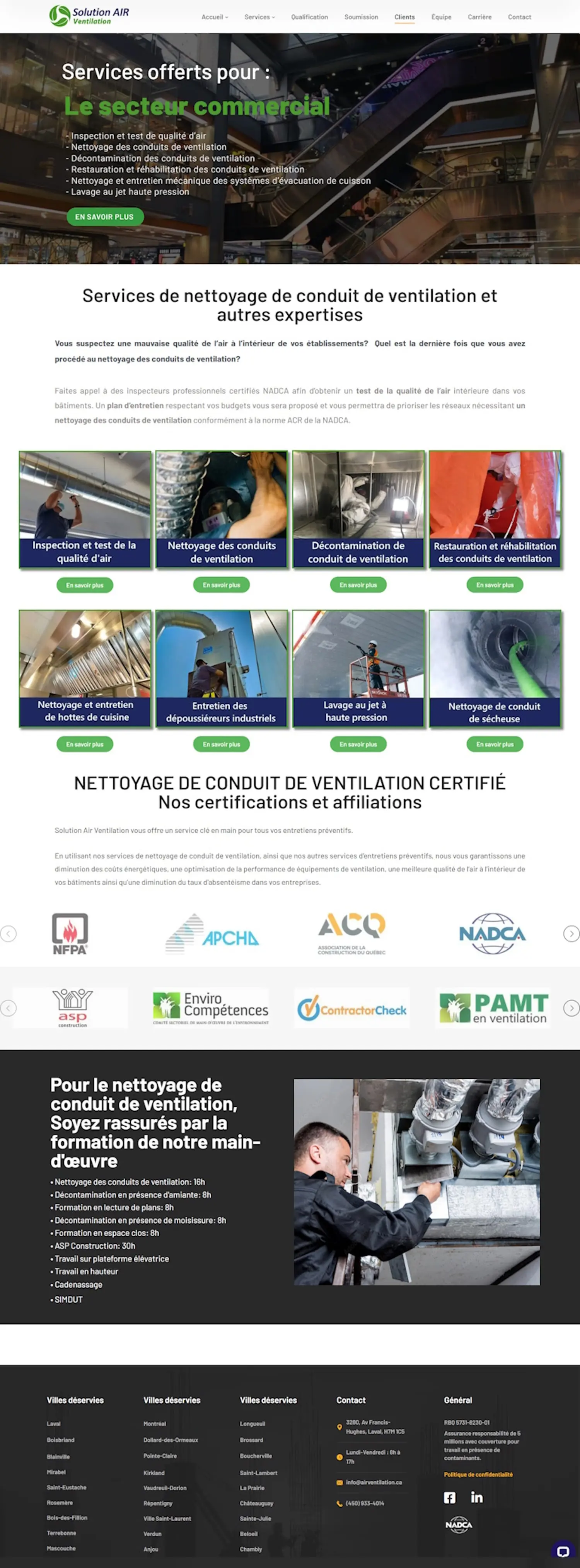Conception site web pour Solution Air - Agence Experts NetWeb
