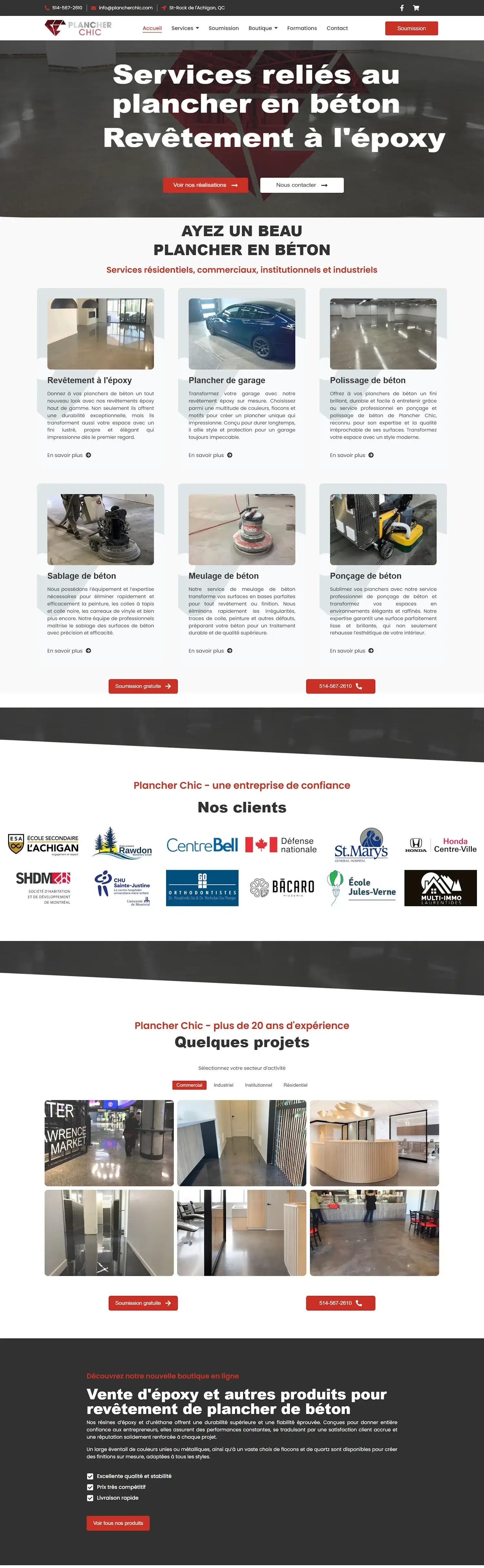 Conception site web pour Plancher Chic - Agence Experts NetWeb