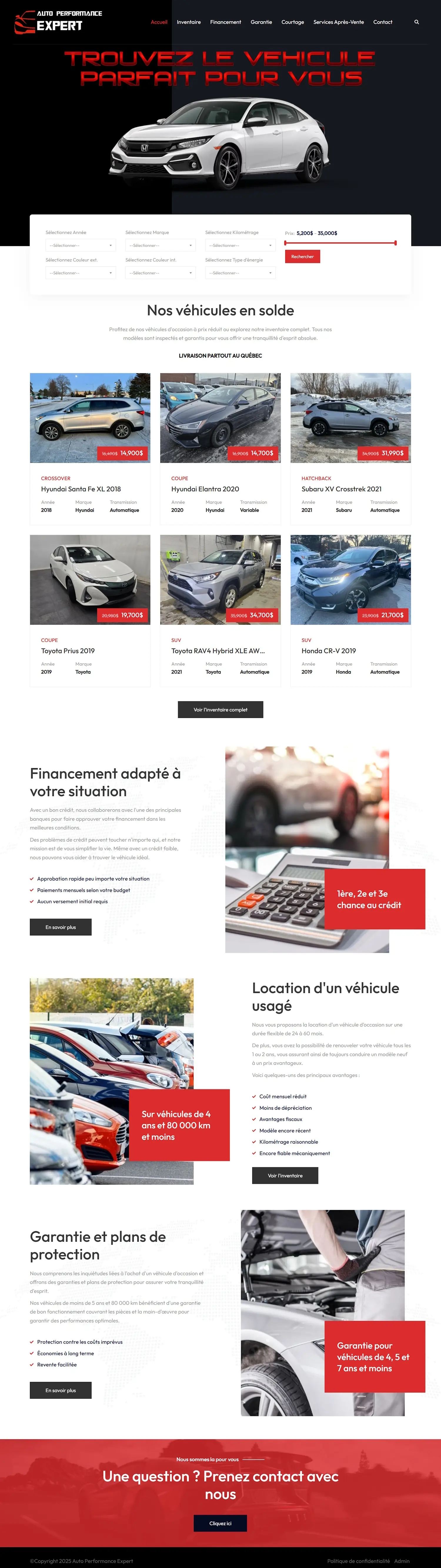 Conception site web pour Autos Expert