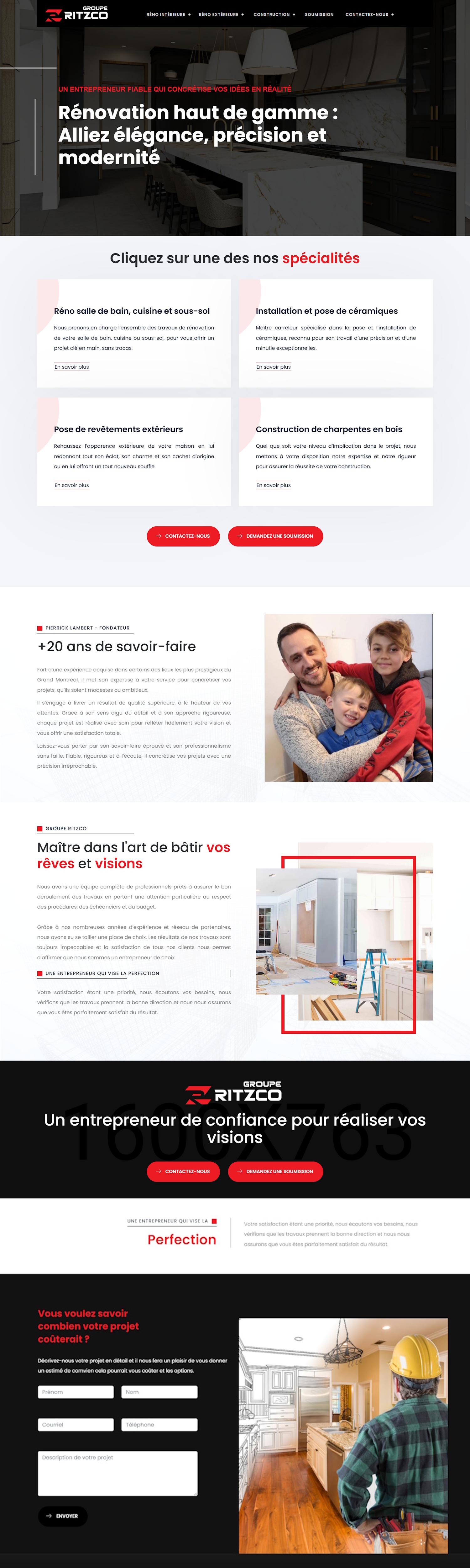 Conception site web pour Groupe Ritzco