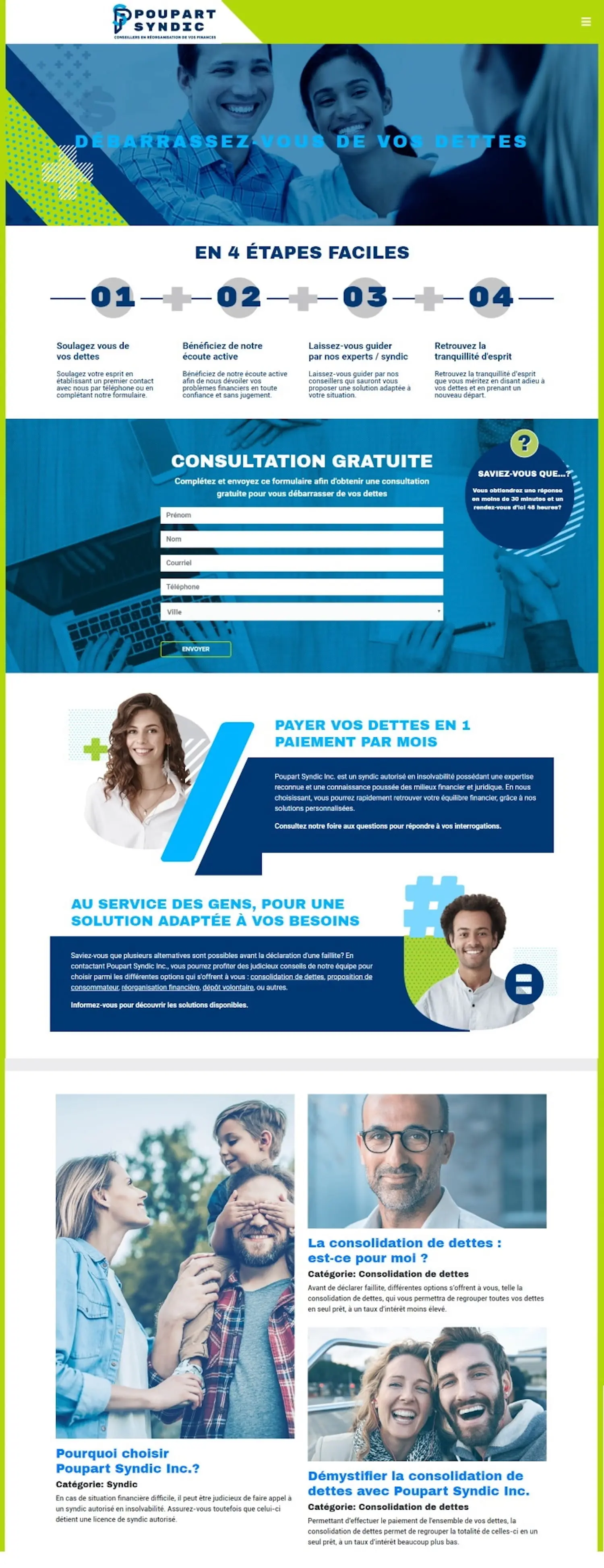 Conception site web pour Poupart Syndic - Agence Experts NetWeb