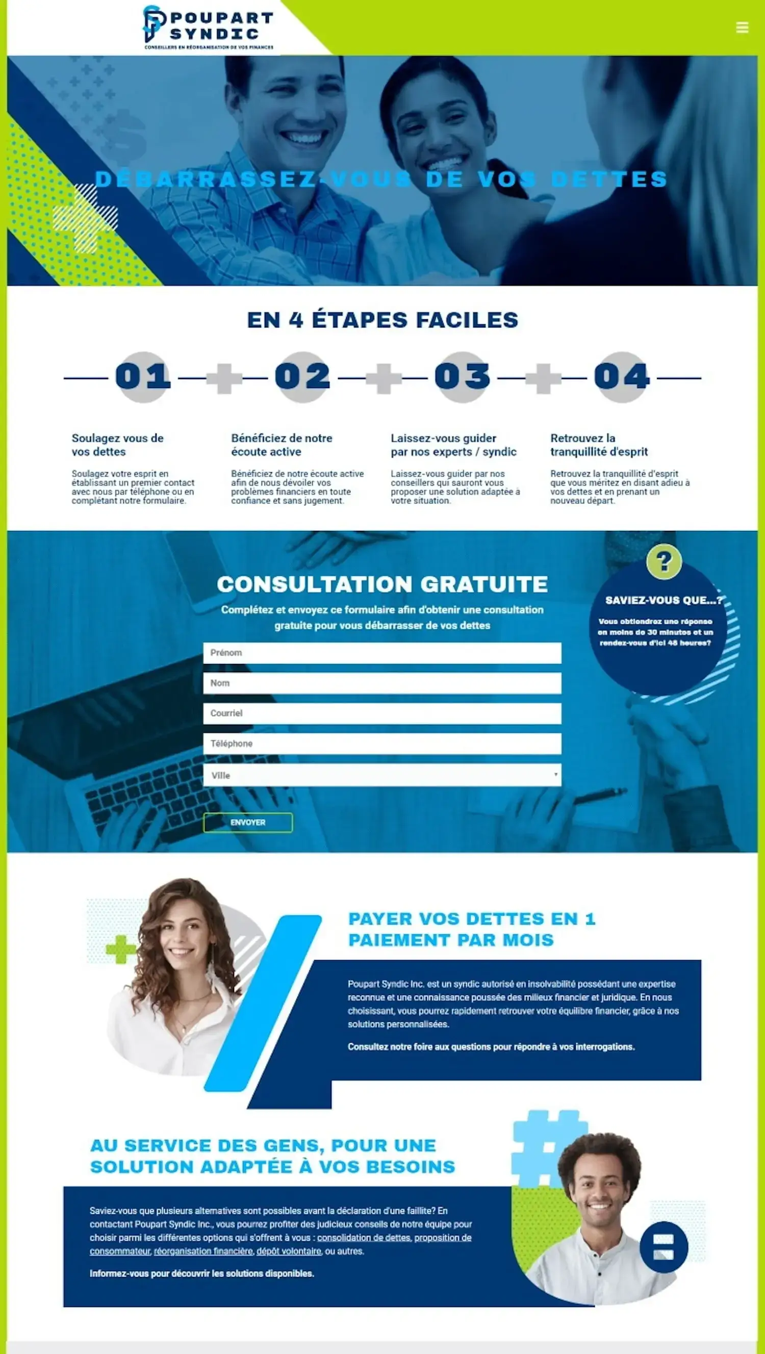 Conception site web pour Poupart Syndic - Agence Experts NetWeb
